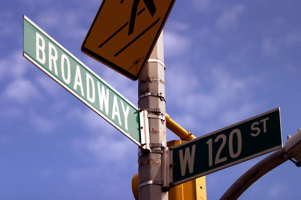 Broadway and 120th NYC street signs